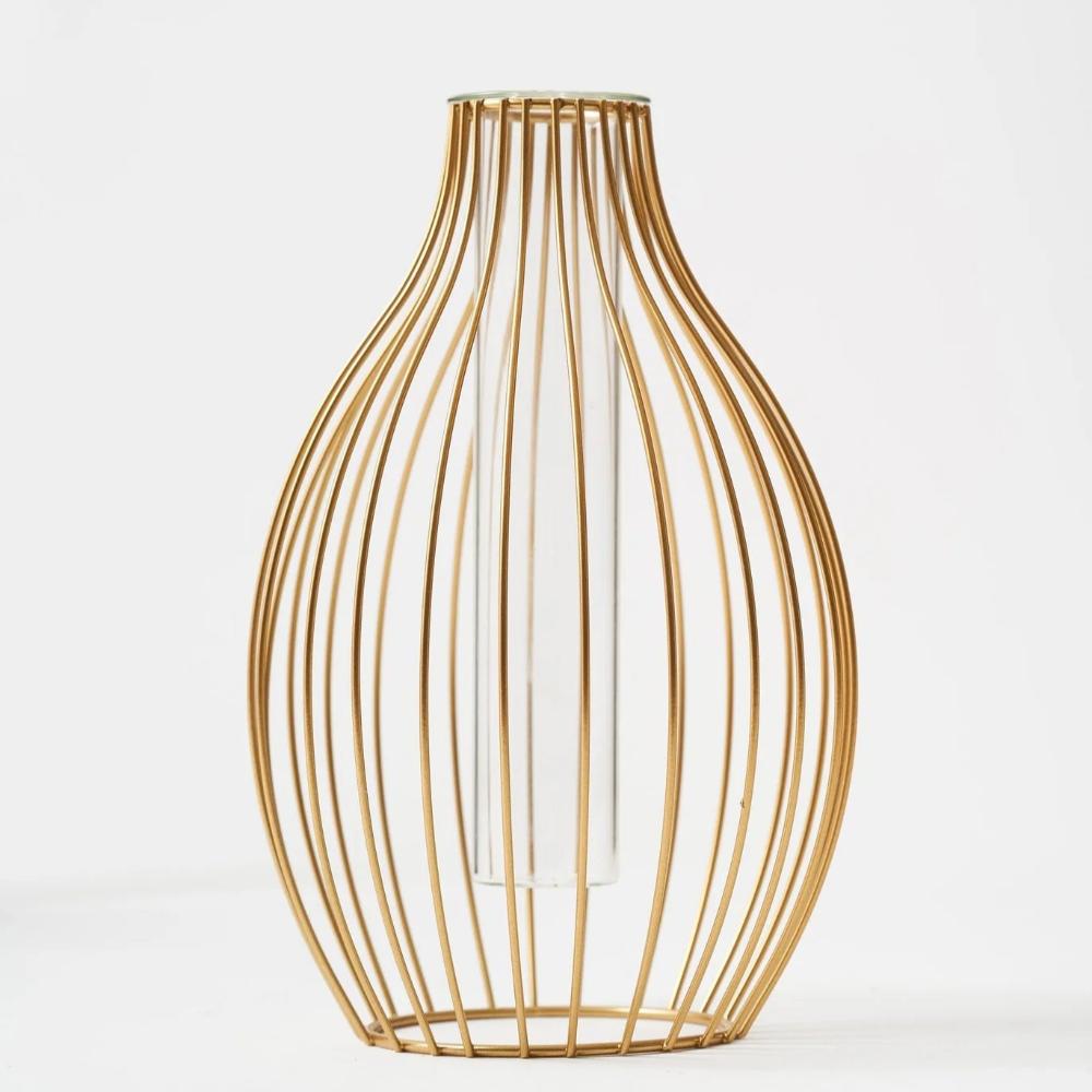 Smal metallramme vase